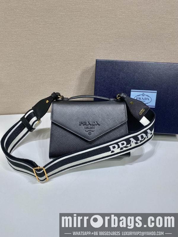 Replica Prada Bags Saffiano Monochrome 1BD317 21x14x6 ap 15