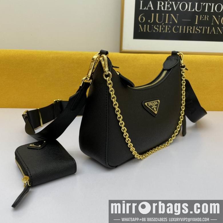 Replica Prada Bags WW1BH204黑 18X22X6.5