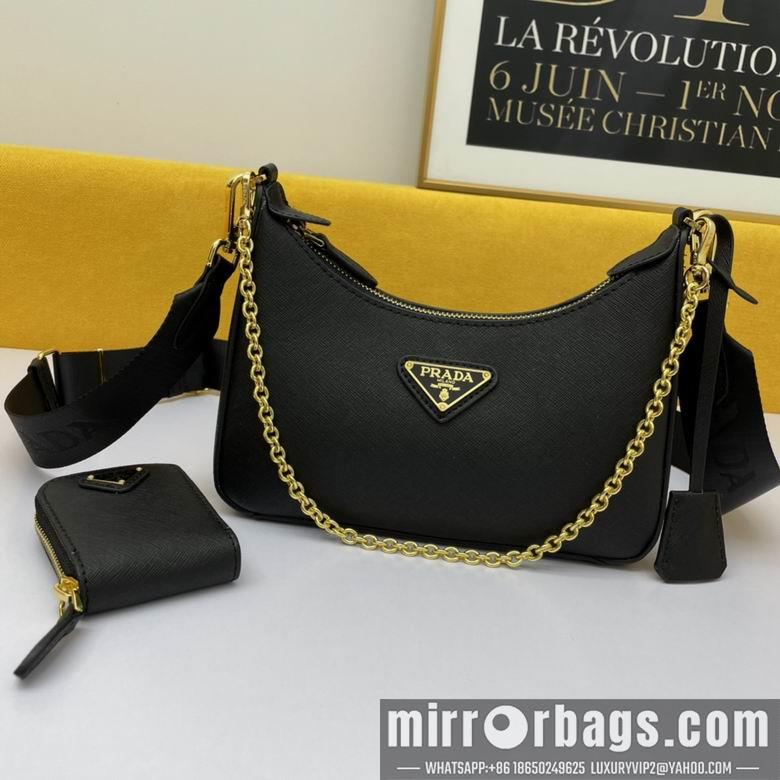 Replica Prada Bags WW1BH204黑 18X22X6.5