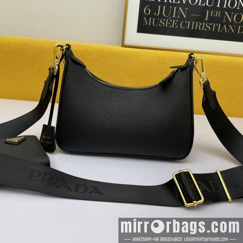 Replica Prada Bags WW1BH204黑 18X22X6.5