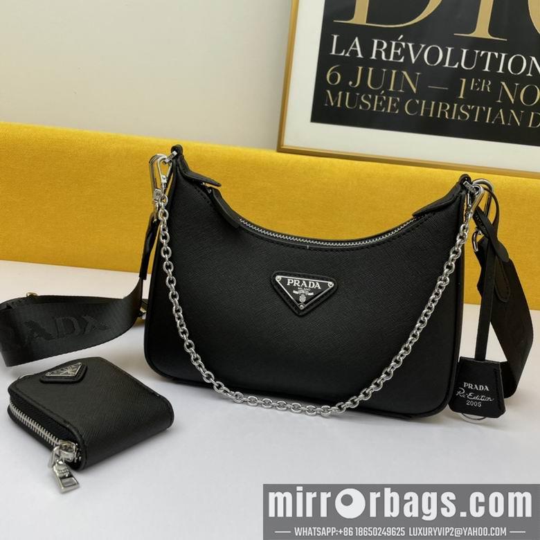 Replica Prada Bags WW1BH204黑 18X22X6.5