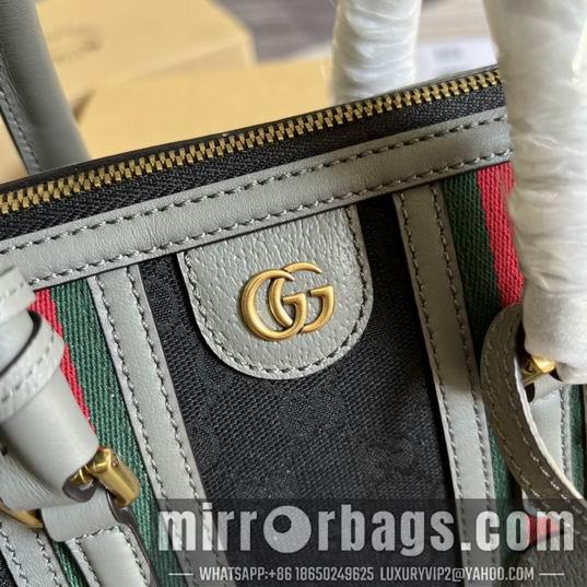 Replica Gucci Bags 1:1 Gucci 715772灰皮-黑帆布27x18x14cm CN