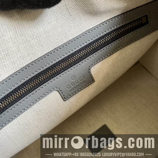 Replica Gucci Bags 1:1 Gucci 715772灰皮-黑帆布27x18x14cm CN