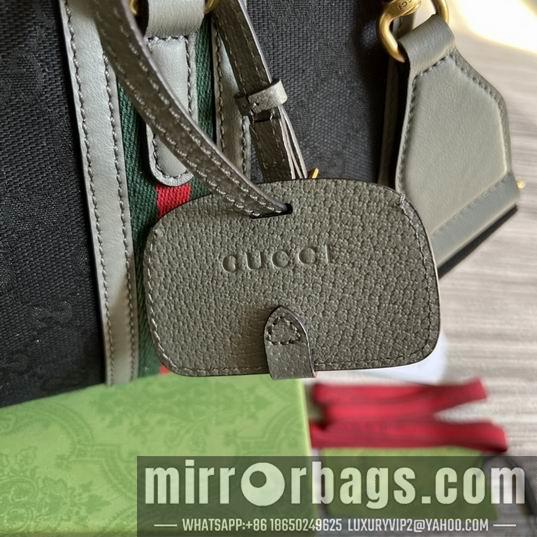 Replica Gucci Bags 1:1 Gucci 715772灰皮-黑帆布27x18x14cm CN