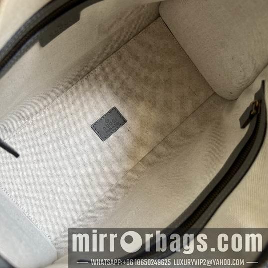 Replica Gucci Bags 1:1 Gucci 715772灰皮-黑帆布27x18x14cm CN