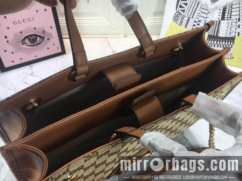 Replica Gucci Bags 1:1 WD621144杏布棕皮 35X27X12