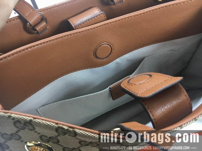 Replica Gucci Bags 1:1 WD621144杏布棕皮 35X27X12