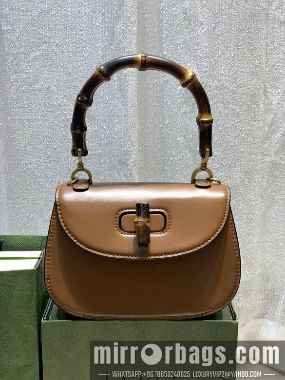 Replica Gucci Bags 1:1 WD675797棕皮 21X15X7