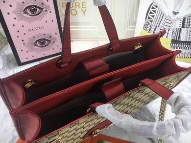 Replica Gucci Bags 1:1 WD621144杏布红皮 35X27X12