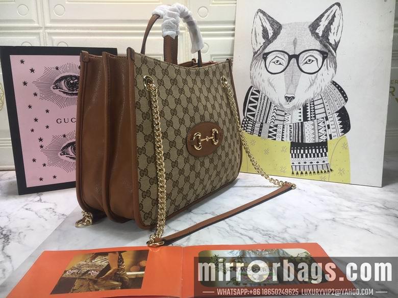 Replica Gucci Bags 1:1 WD621144杏布棕皮 35X27X12