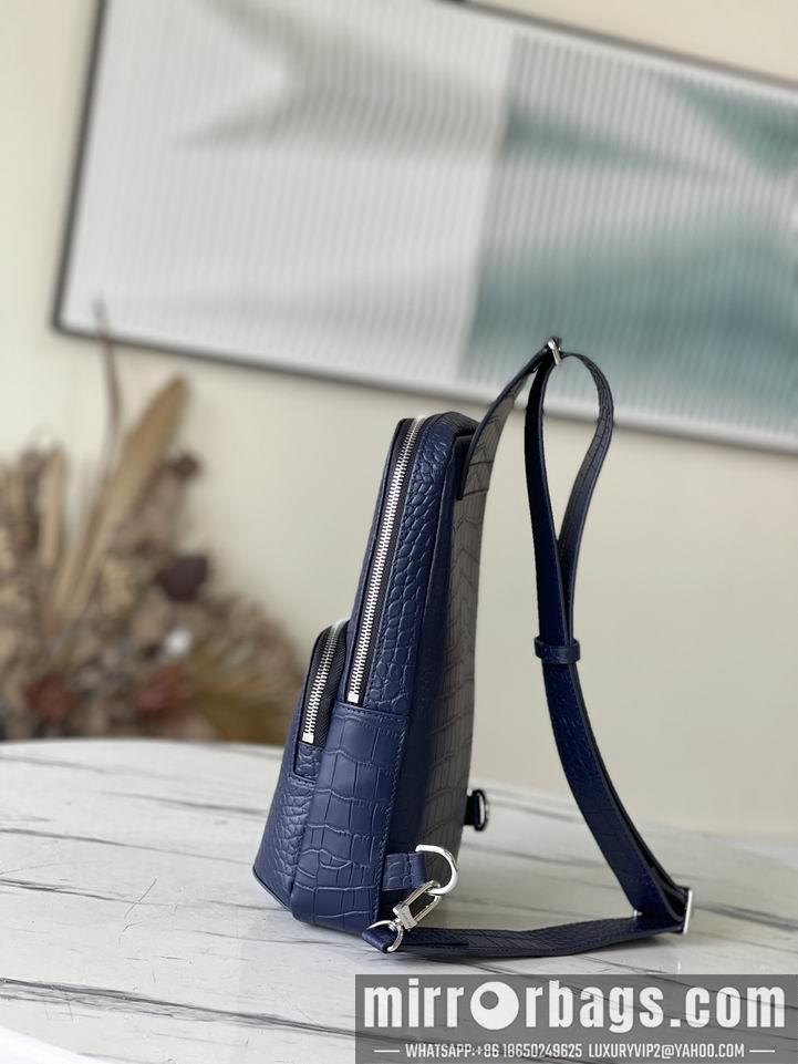 LV Replica Bags Avenue N41720鳄鱼纹黑 蓝20x31x10cm gf