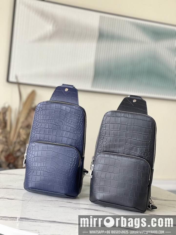 LV Replica Bags Avenue N41720鳄鱼纹黑 蓝20x31x10cm gf