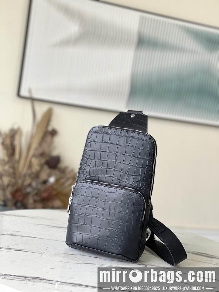 LV Replica Bags Avenue N41720鳄鱼纹黑 蓝20x31x10cm gf