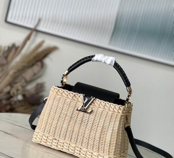 LV Replica Bags Capucines M22173编织竹篮27x18x9cm