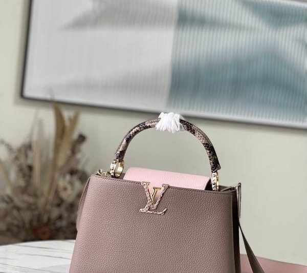 LV Replica Bags Capucines M99336拼色配蟒蛇金扣31.5x20x11cm
