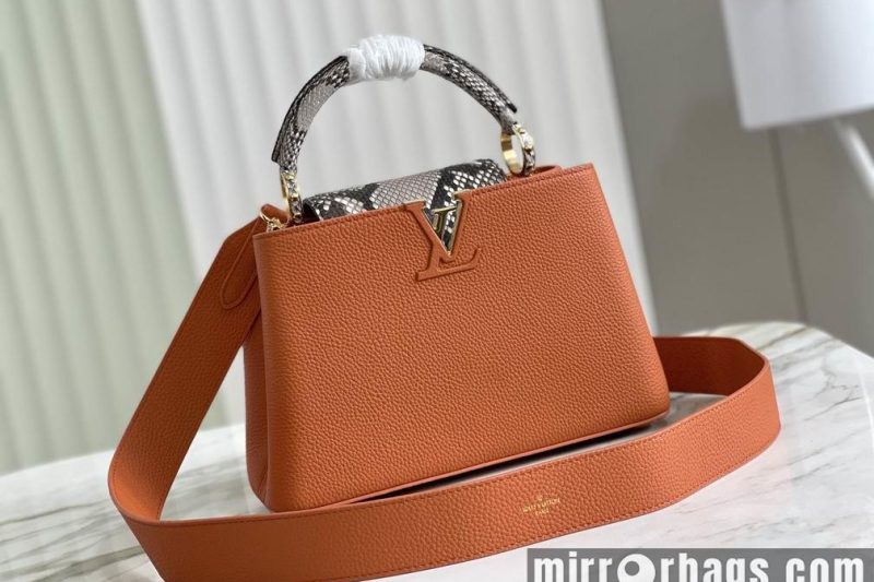 LV Replica Bags Capucines N99387 M48865焦糖蛇肩27x18x9cm