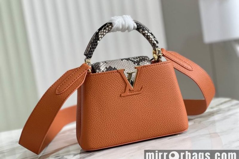 LV Replica Bags Capucines N99387 M48865焦糖蛇肩21x14x8cm