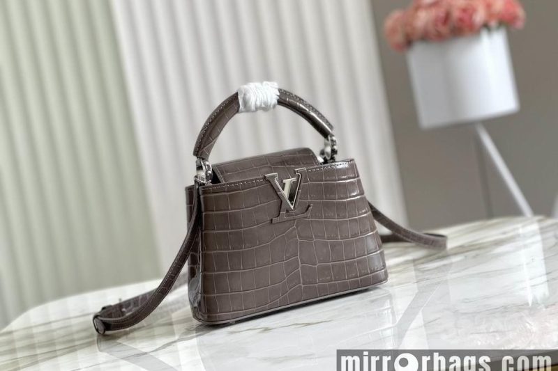 LV Replica Bags Capucines N94227 M48865深灰鳄鱼纹21x14x8cm