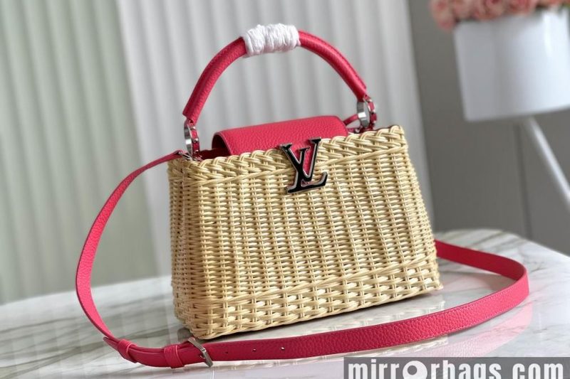 LV Replica Bags Capucines M55011 48865玫红竹篮27x20x9cm