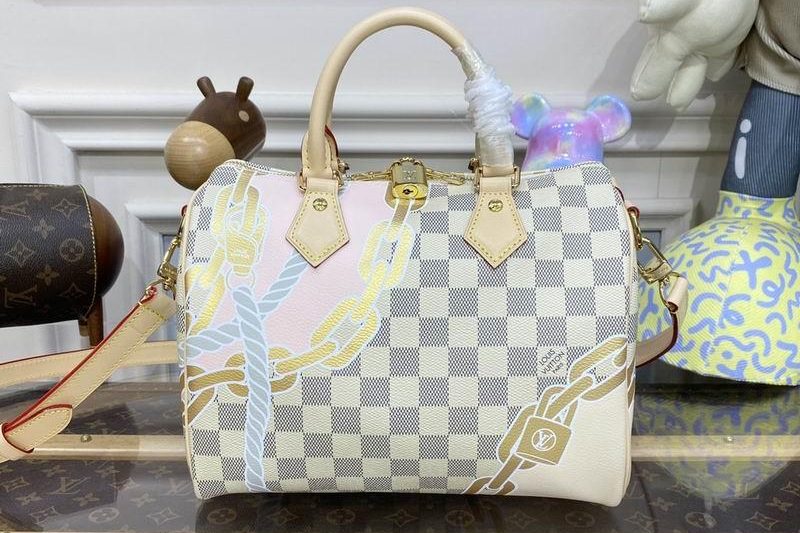 LV Replica Bags Speedy N40473白格丝印25x19x15cm