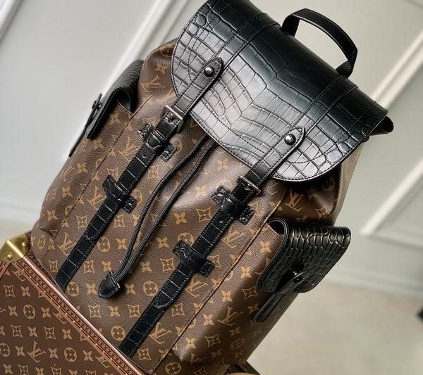 LV Replica Bags Christopher M93489老花配鳄鱼纹 41x47x13cm