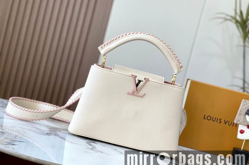 1:1 Louis Vuitton Bags Hatucines M21121珍珠白色编织31.5x20x11cm ss
