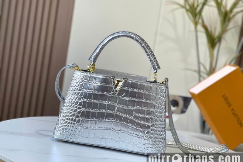 1:1 Louis Vuitton Bags N92967复古银色鳄鱼纹31.5x20x11cm cs