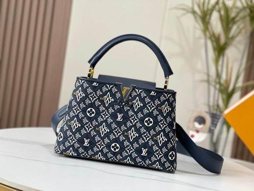 1:1 Louis Vuitton Bags Capucines M57358杏 黑 蓝31.5x20x11cm cs