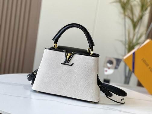1:1 Louis Vuitton Bags Hatucines M59873 麻布配黑27x21x10cm cs