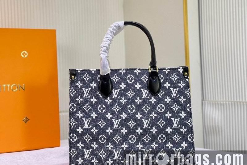 1:1 Louis Vuitton Bags Onthego M59608牛仔黑 35x28x15cm ss