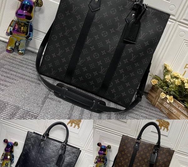 1:1 Louis Vuitton Bags Sac Plat M46452黑花 老花 压花36.5x38x9cm ss