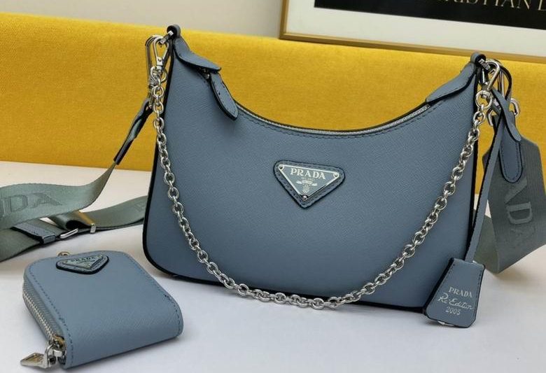 Replica Prada Bags WW1BH204蓝 18X22X6.5