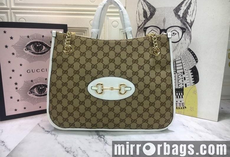 Replica Gucci Bags 1:1 WD621144杏布白皮 35X27X12
